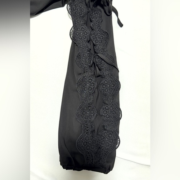 Maurices Cold shoulder Black Top with Lace Detail - Picture 4 of 4